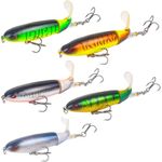 Nuguri Topwater Fishing Lures Set Plopper Bass Lures with Floating Rotating Tail Fish Bait Lures Hard Bait Hook/Fish Tackle Bait for Freshwater and Saltwater