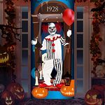 Emopeak Halloween Clown Door Sticker Cover - Creative 3D Sticker Wall Decals for Halloween Party Decoration