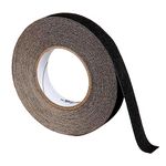 3M 610 Anti Skid Tape for Dry Areas, Heavy-duty Adhesive for Staircase, Ramps, Ladders, Floors, Prevent Slip & Falls, Long Lasting, Skid Resistant for Slippery Floors (Black, 1in X 60ft, Pack of 1)