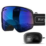 RayZor Ski Goggles For Men & Women Snowboard Goggles - Magnetic Lens - OTG Skiing Goggles with UV400 Protection - Anti-Fog and Shatterproof, Anti-Glare Protective Goggles for Men Women Boys & Girls