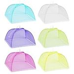 Pop-Up Mesh Food Covers Mesh 6 Pack Reusable Collapsible Colorful Umbrella Tent Encrypted Screen Net Protectors for Outdoors Camping Parties Picnics BBQs Keep Out Flies Bugs Mosquitoes(17X17In)