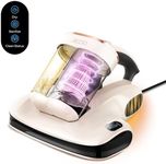 JIGOO S100 Mite Vacuum Cleaner for Mattresses with Dust Mite Sensor, Intelligent LED Display, Vibration, UV-C Light, Ultrasonic, Anti Mite Vacuum Cleaner Removes 99.9%, for Allergy Sufferers
