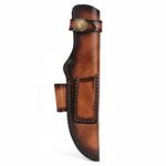 TOURBON Handmade Genuine Leather Knife Sheath with Fire Starter Holder for Camping Hunting Bushcraft