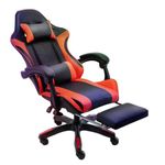 Gaming Chair Ergonomic Computer Chair Office Chair Desk Swivel Chair Adjustable Reclining Footrest Cushion Red/Black New!