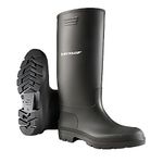 DUNLOP BLACK AND GREEN FULLY WATERPROOF WELLIES 7 UK