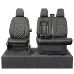 UK Custom Covers Fits Ford Transit Van MK9 Including Tipper (2019 Onwards) Leatherette Front Seat Covers Tailored (Black) - SC883BAD2