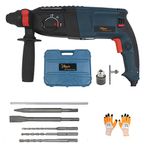 Hillgove HGCM479M1 Multi-Purpose Electric Rotary Impact Drill Machine Forward/Reverse Rotaion with 5 Bits, 13mm Chuck,for Making Holes in Metal/Wood/Concrete Hammer Drill (26 mm Chuck Size, 1200 W)