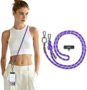 MAGEASY Universal Cell Phone Lanyard - Anti-Theft Thick Rope Crossbody Phone Strap for iPhone 16 Pro Max & Most Smartphones, for Men & Women | 8.3mm Pruple/Green