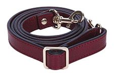 VanEnjoy Full Grain Leather Adjustable Crossbody Straps Replacement - 0.7” Wide, 25”-51” Long, Purplish Red, 0.7"WX(25~51)"L