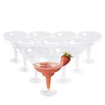 MATANA 10 Elegant Hard Plastic Margarita Cocktail Glasses, 360ml - Transparent, Sturdy & Reusable - Daiquiri Martini Glasses for Weddings Birthdays, Christmas & Outdoor Parties