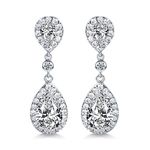 SELOVO Cubic Zirconia Pierced Wedding Bridal Teardrop Drop Earrings Clear CZ Crystal Jewelry