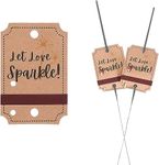 100PCS Kraft Wedding Send-Off Tags with Built-in Match Striker, Rustic ‘Let Love Sparkle’ Decor Craft Paper Sleeves for Ceremony Grand Exit, Anniversary, Parties, Graduation Favors, Engagement Event