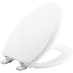 BEMIS 1200E4 000 Affinity Toilet Seat Will Slow Close, Never Loosen and Provide The Perfect Fit, Elongated, Plastic, White