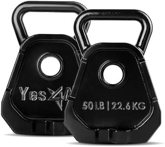 Yes4All 50lbs - Pair Olympic Weight Plate & Kettlebell Combination,Upgraded Bell Plate, Multifunctional Kettlebell Plate Set for Advanced Training