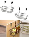 NH10 DESIGNS Over Door Kitchen Cabinet Storage Basket Rack Holder Hanging Organizer, Under Shelf, MultiPurpose Cabinet Metal Hanging Door Basket Organizer Kitchen Storage(Pack Of 2) (Metal Iron)(NHSP)