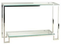 Cortesi Home CH-AT656904 Reef Contemporary 2 Shelf Glass Console Table