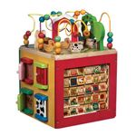 Battat – Activity Cube with Farm Theme – Educational Wooden Toys for Toddlers and Kids – 1 Year +
