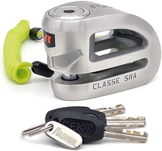 RADIKAL RK310S Antivol Moto Bloque Disque Premium Homologué SRA, Design Exclusif, Serrure Haute Sécurité, Acier Inoxydable, Double Verrouillage ø10mm, Antivol Bloc Frein Roue pour Moto Scooter