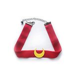 3GARDEN Cosplay Choker Red Velvet with Moon Necklace