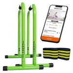 Lebert Fitness EQualizers Original Dip Bars | Total Body Strengthener Pull Up Bar Home, Gym, Office, Exercise Equipment Dip Station | Hip Resistance Band | Online Workout Videos | Lime