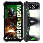 OUKITEL G5 Rugged Phone – Android 14 Rugged SmartPhone,16GB RAM+64GB ROM/1TB Mobile Phones, 6300mAh Battery 6" HD+ Display Tough Phone, Ultra-Bright Camping Light, 5G WiFi/BT5.0/OTG/GPS, Green