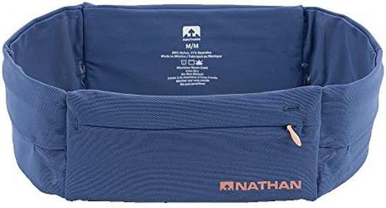 Nathan Running Belt – The Zipster Lite – Waist Pack with 2 Zippers. Bounce Free Pouch/Lightweight/Runners Fanny Pack. Fits all iPhones, Android, Samsung. for Men and Women. (Navy, XL)