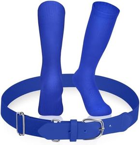 HOZMOZ Youth Baseball Socks and Belt Set Softball Baseball Socks and Elastic Waist Belt for Youth Boys Girls