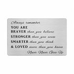 FALOGI Inspirational Gifts Motivational Card for Men Women, Get Well Card, Encouragement Card, Always Remember You Are Braver Than You Believe
