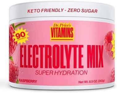 Dr. Price’s Electrolyte Mix | Sugar-Free Hydration Powder with 72+ Trace Minerals | No Sugar, Fast-Dissolving Electrolytes Powder Packets | Raspberry, 90 Servings