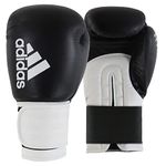 adidas Unisex's Boxing Gloves Men Women Kids Sparring Training Hybrid 100 6oz 8oz 10oz 12oz 14oz 16oz, Black/White, 12 oz