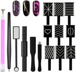 Ideal Swan Magnet Nail Art Polish Tool Set, Cat Eye Gel Polish 3d Gel Nails Cat Eye Plastic Tool (15 Piece Set)