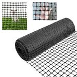 Plastic Garden Fence Animal Barrier, 3.3 x 65.6 ft Reusable Snow Fence Netting Safety Fences Roll with Zip Ties, Durable Snow Fencing Temporary Pool Fence for Poultry Deer, Dog, Chicken (Black)