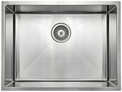 Aguzzo Stainless Steel Kitchen and Laundry Sink - 600mm Single Bowl, Chrome (AGZSSS-TWM10-0756)