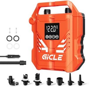 GICLE Paddle Board Pump Electric Portable with Dual Stage Inflation, High Pressure Air Pump for Paddleboard/Inflatable Bed/Mattress with 12V DC Car Connector and Portable Boat Accessories