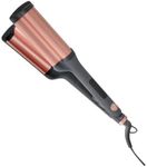 Hairitage 3 Barrel Curling Iron for Beach Waves and Curls - Ceramic Tourmaline Crimping Iron - Hair Waver for Mermaid Waves - Pink Barrel Curling Iron - Reduce Frizz + Increase Shine - All Hair Types