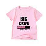 Big Sister Loading Tees Outfit Baby Girls T Shirts Tops Clothes Promoted Announcement Gift (Big Sister Loading 1-Pink, 18-24 Months)