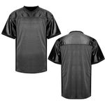 MESOSPERO Blank Football Jerseys for Men,Mesh Polyester Plain Football Shirt Pullover Sports Clothing S-3XL Black White Grey, #Blank Black, Large