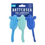 Rosewood Battersea Tune Chaser Mice, Catnip Toy For Cats & Kittens,Blue, 5cm x 13cm