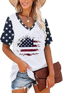 Women's Casual Raglan Sleeve Distressed American Flag Star and Stripe Pattern Baseball Jersey Patriotic Shirts, Navy Blue Flag, Large