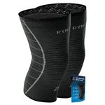 Rymora Knee Supports for Men and Women (Black) (Pair) (Medium) [M]