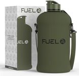 Fuel24 Jug with Insulated Sleeve & Removable Shoulder Strap | 2.2 Litre Water Bottle | Extra Strong Material | Drop Proof, Pop or Straw Cap | 2.2L Large Gym Sports Bottle | BPA FREE (Pop Cap, Cargo)