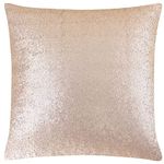 PiccoCasa 1 Pc Sequin Throw Pillow Cover, 45x45cm, Glitzy Decorative Cushion Cover, Shiny Sparkling Satin Square Pillowcase Cover for Livingroom Decor Wedding Party, Champagne Color