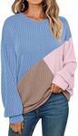 AUTOMET Womens Fall Long Sleeve Oversized Sweatshirt Shirts Outfits Tops Clothes Fashion 2024 Teacher Business Casual Crewneck Blue Pink Nutmeg L