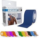 Titanium Sports Kinesiology Tape - 5m Roll of Elastic Water Resistant Tape for Support & Muscle Recovery - Quality Sports Tape