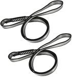 FOSER 18mm Nylon Climbing Sling Runner, 23KN Nylon Rope,Apply to Rock Climbing, Mountaineering, Hiking, Downhill, Emergency Equipment, etc (Gray(2pcs), 60cm/24inch)