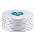 White Cake Drums Round 6 Inch Cake Boards with 1/2-Inch Thick Smooth Edges for Multi Tiered Birthday Wedding Party Cakes Drum Board