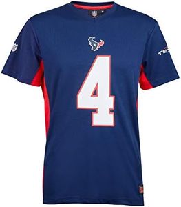 Fanatics NFL Houston Texans # 4 Watson - Maglietta da uomo, colore blu scuro/bianco, taglia M