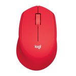 Logitech M331 Silent Plus Wireless Mouse, 2.4GHz with USB Nano Receiver, 1000 DPI Optical Tracking, 3 Buttons, 24 Month Life Battery, PC/Mac/Laptop - Red