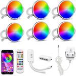 RGBW LED Puck Lights, 6 Pack, 16 Million Colors, 28 Modes, App & Remote Control, Under Cabinet Lighting Multi Colors Changing