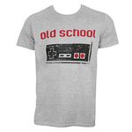 Tee Luv Men's Old School Video Game Novelty Shirt - Distressed 80s Graphic Tee, Grey Heather, M